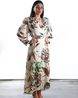 Vestido Midi Daniela gasa estampado Falda vuelo