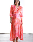 Vestido Midi Daniela gasa estampado Falda vuelo