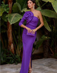 VESTIDO LARGO ASIMÉTRICO MORADO