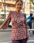 BLUSA PUNTO LAZO MARRÓN