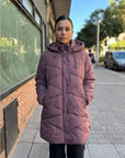 Parka Larga Acolchada Tormes Rosa Antiguo
