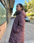 Parka Larga Acolchada Tormes Rosa Antiguo