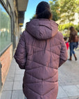 Parka Larga Acolchada Tormes Rosa Antiguo
