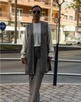 Pantalón Perlado Jacquard Marrón