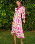 Vestido Midi Sofía Estampado. Invitada Boda y Comunión