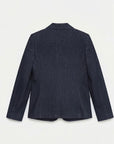 Blazer Denim Chinilla Azul Marino Forrada con Solapa - Tallas 38 a 52