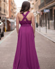 Vestido Catalina largo Plisado Con Falda Evasé