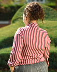 Blusa Mari Rayas Cuello Lazo