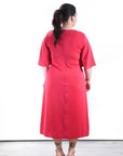 Vestido Ana Pliegues Centrales Liso