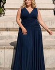 Vestido Hortensia Gasa hombros y cintura drapeada TG
