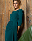 Vestido Midi Maeve de crepe Frunce
