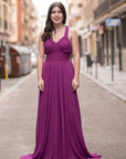 Vestido Catalina largo Plisado Con Falda Evasé
