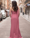 Vestido Largo Micaela Tirante Gasa Asimétrico – Invitada y Graduación