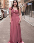 Vestido Largo Micaela Tirante Gasa Asimétrico – Invitada y Graduación