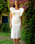 Vestido Midi Leandra Brocado con Crochet