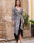 Vestido Midi Múnich Estampado Flecos