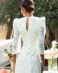 Vestido Midi París Marfil Jacquard - Novia Civil e Invitada