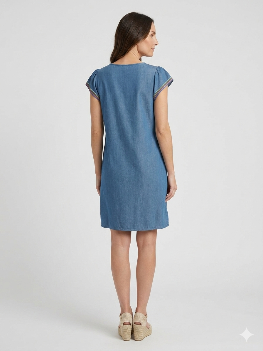 Vestido Corto vaquero Bordado