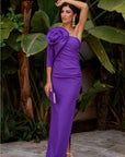 VESTIDO LARGO ASIMÉTRICO MORADO