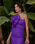 VESTIDO LARGO ASIMÉTRICO MORADO