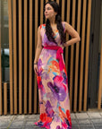 VESTIDO LARGO GASA ESTAMPADA ÚNICO