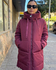 PARKA CLAUDIA CON GORRO GRANATE