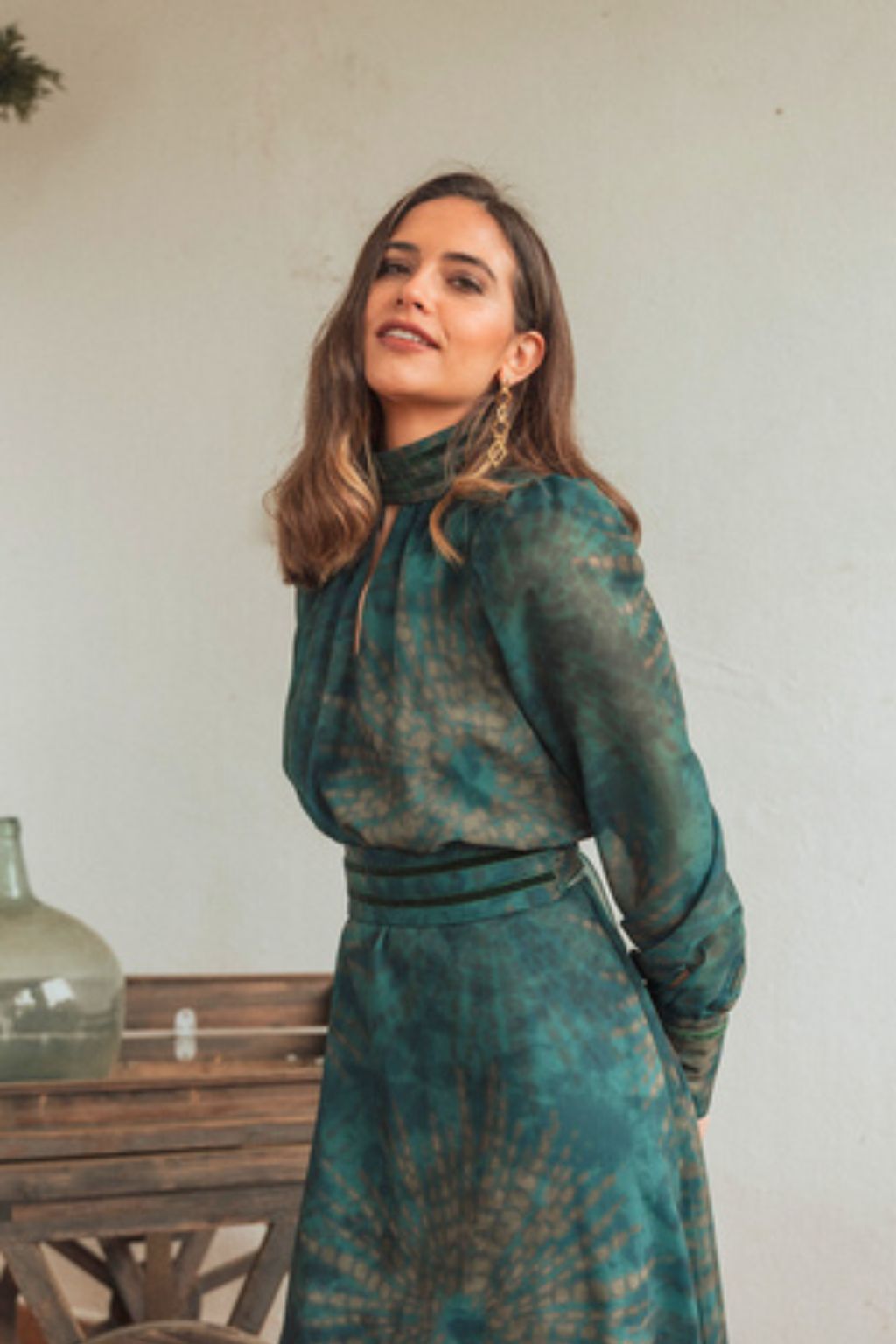 Vestido Angola Midi Estampado