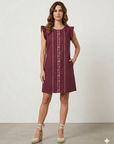 Vestido Corto Sofia Bordado laterales
