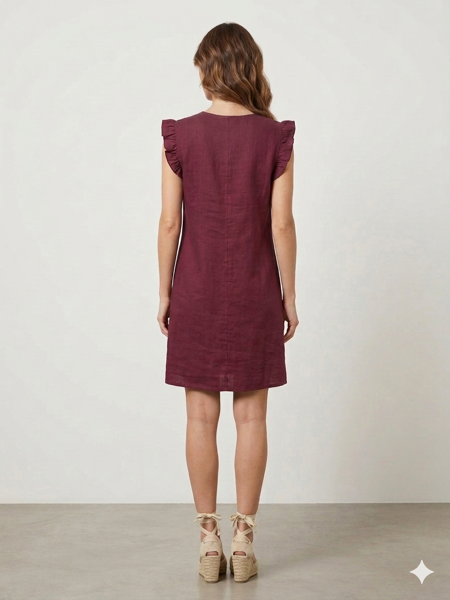 Vestido Corto Sofia Bordado laterales