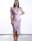 Vestido Midi Fabiola - Invitada Perfecta con Drapeado que  Estiliza  - Hecho en España