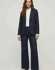 Blazer Denim Chinilla Azul Marino Forrada con Solapa - Tallas 38 a 52
