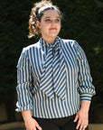 Blusa Mari Rayas Cuello Lazo