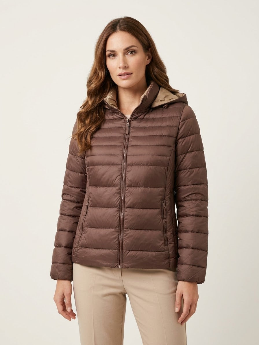 Cazadora Corta Lidia Reversible Acolchada con Capucha