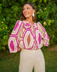 Conjunto Edo Blusón Estampado Y Pantalón Liso