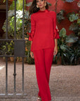 Conjunto Carlota: Elegancia Atemporal en Rojo Vibrante