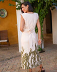 Vestido Priscila Midi Hombreras Cenefa