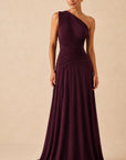 Vestido Largo Teresa Asimétrico de Tul y Gasa