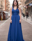 Vestido Catalina largo Plisado Con Falda Evasé