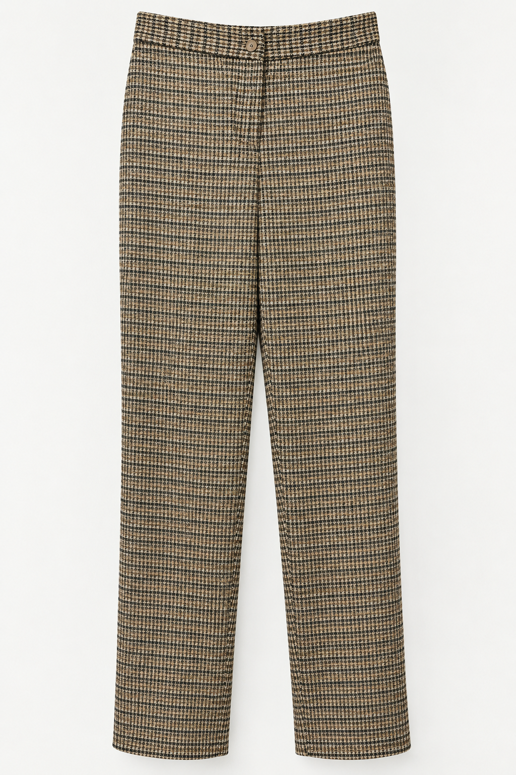 Pantalón Pata de Gallo Estrecho Elástico con Cintura Adaptable