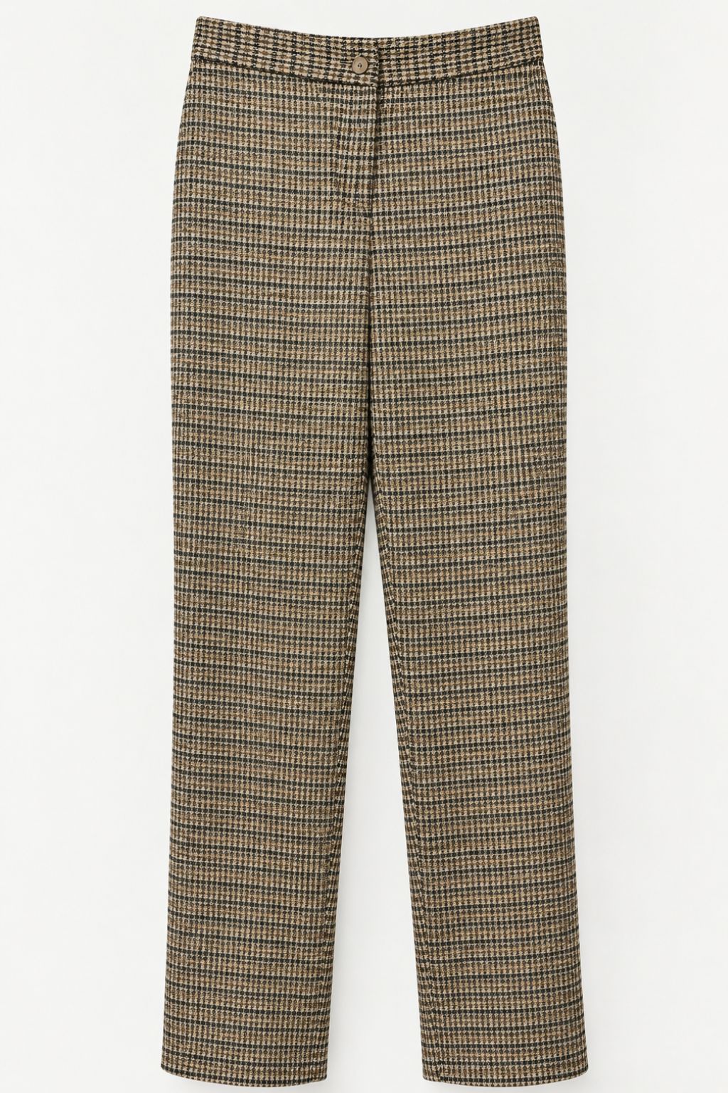 Pantalón Pata de Gallo Estrecho Elástico con Cintura Adaptable