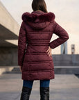 Parka Flota  3/4 de Mujer con Capucha y Pelo Desmontable