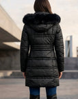 Parka Flota  3/4 de Mujer con Capucha y Pelo Desmontable