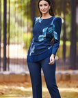 Conjunto Gardenia Top Estampado Flecos