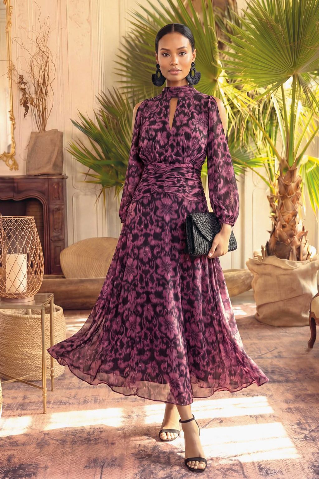 Vestido Canarias  Largo Estampado Lurex