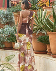 Vestido Largo Vera Asimétrico Volante Estampado