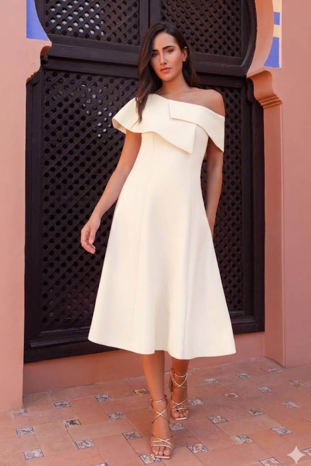 Vestido Midi Oporto Royal Hombros