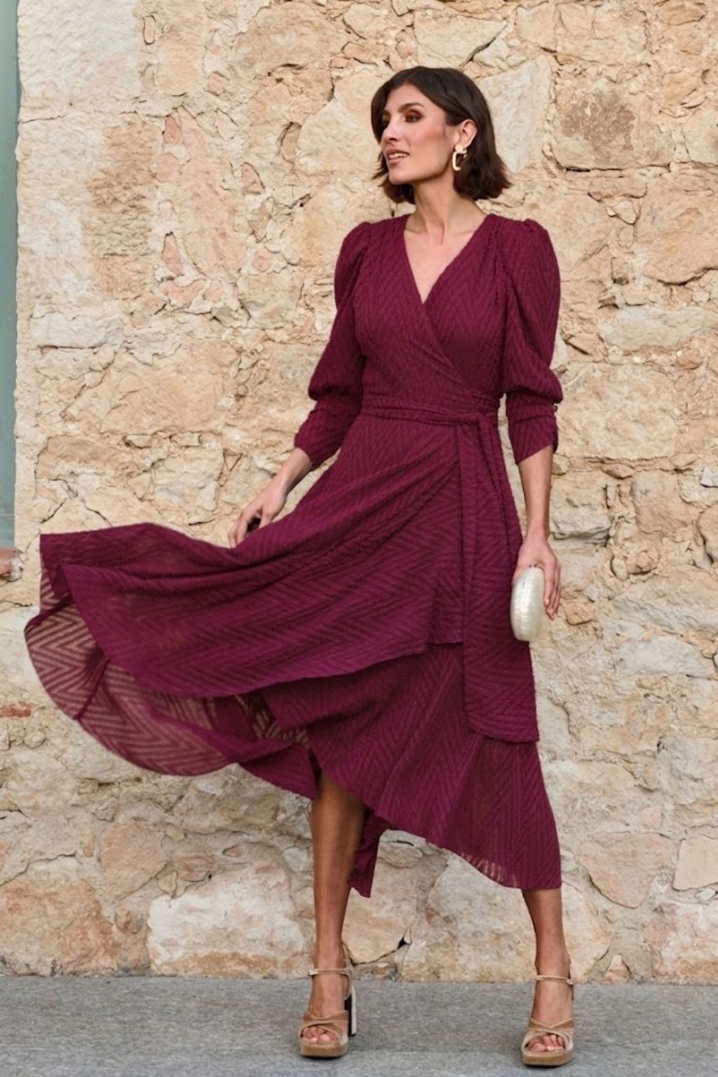Vestido Midi Paola Cruzado Plumeti