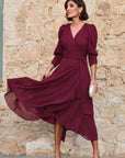 Vestido Midi Paola Cruzado Plumeti