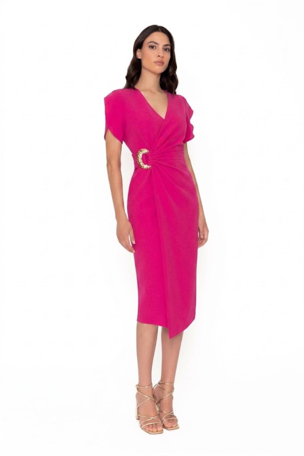 Vestido MIdi Estonia Hebilla Crepe