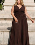 Vestido Hortensia Gasa hombros y cintura drapeada TG